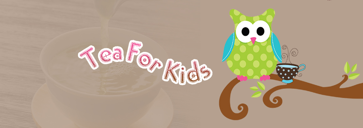 cartoon owl on a branch - tea for kids concept image